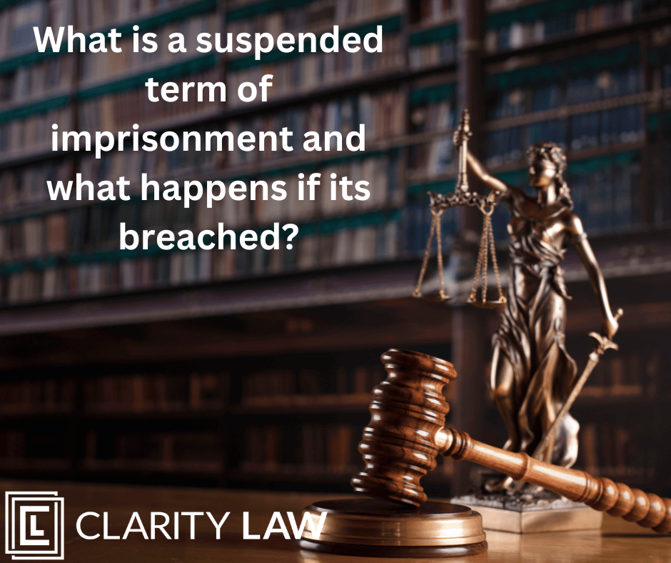 What is a suspended term of imprisonment and what happens if its breached