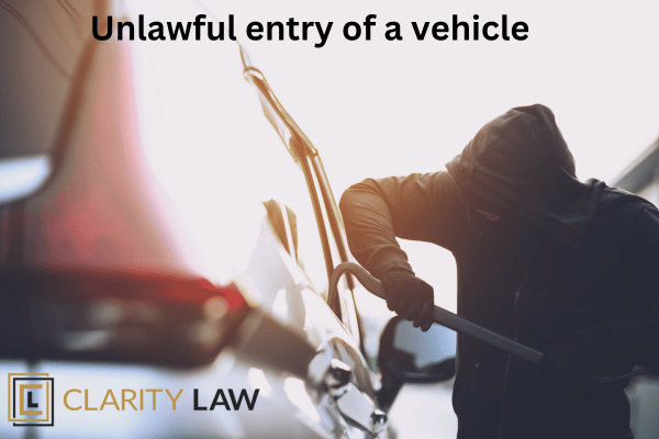 unlawful entry of a motor vehicle